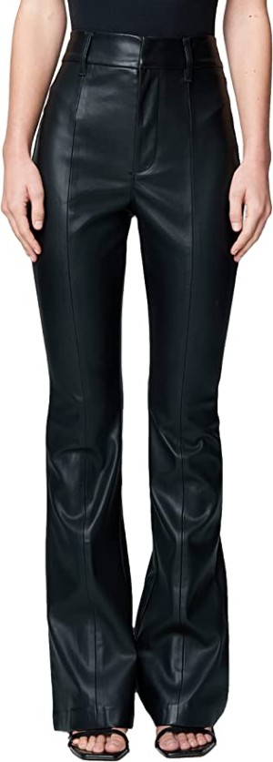 Womens Vegan Leather High Rise Pants